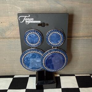 Seed Bead Marbled Drop Earrings